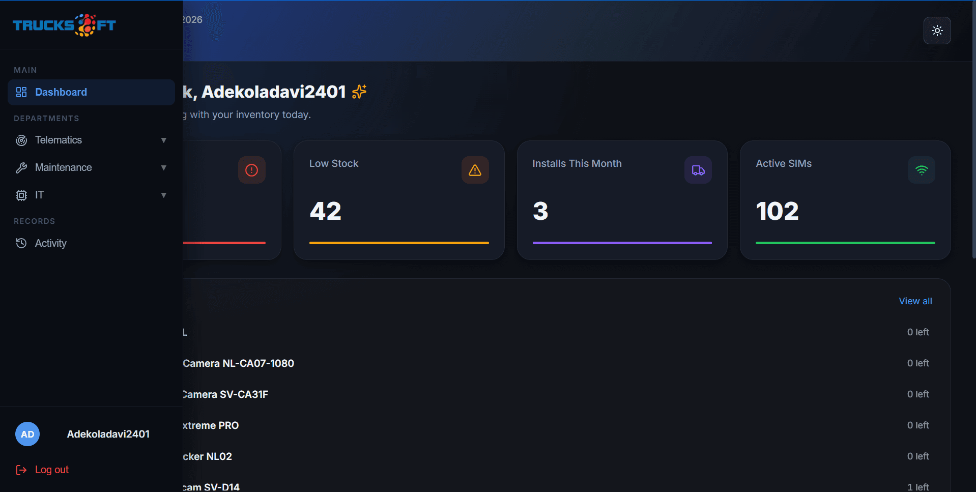 StockR Inventory UI